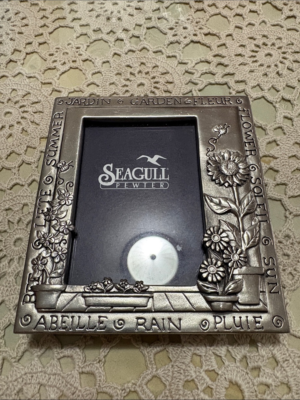 Floral Picture Frame - pewter
